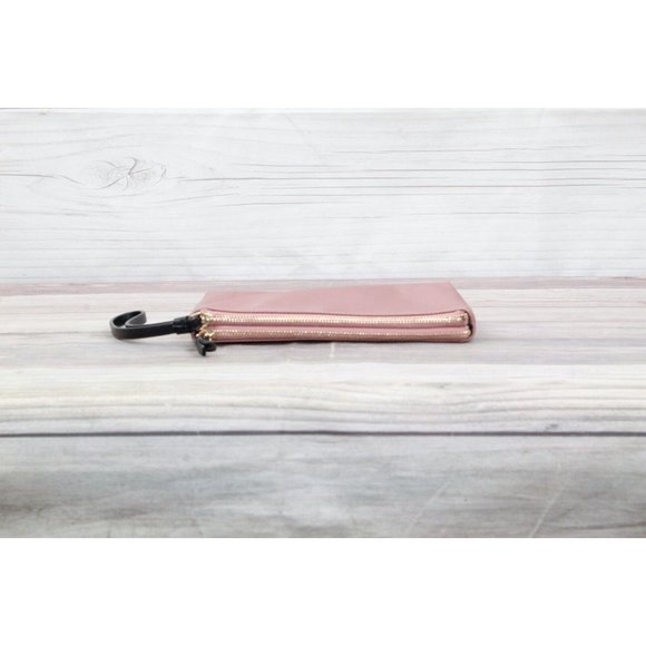 Kate Spade Pink Nylon Leather Handle Double Zip Purse Wristlet - Picture 7 of 9